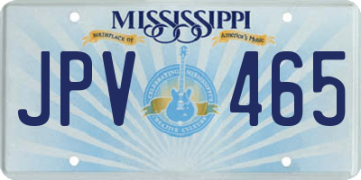 MS license plate JPV465