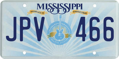 MS license plate JPV466