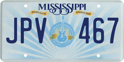 MS license plate JPV467