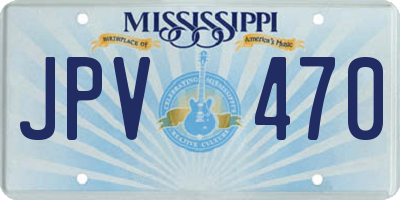 MS license plate JPV470
