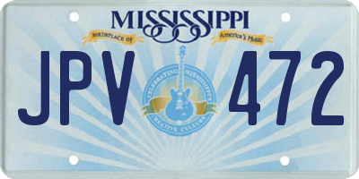 MS license plate JPV472