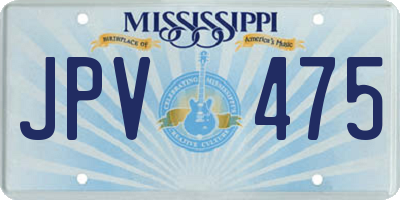 MS license plate JPV475