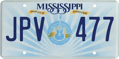 MS license plate JPV477