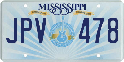 MS license plate JPV478