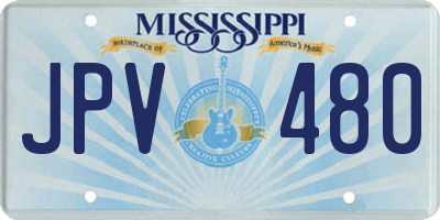 MS license plate JPV480