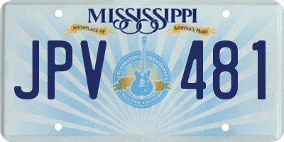 MS license plate JPV481