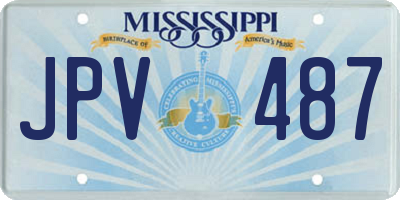 MS license plate JPV487