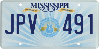 MS license plate JPV491