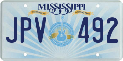 MS license plate JPV492