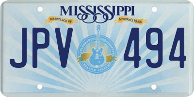 MS license plate JPV494