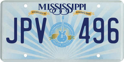 MS license plate JPV496