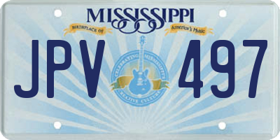MS license plate JPV497