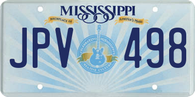MS license plate JPV498