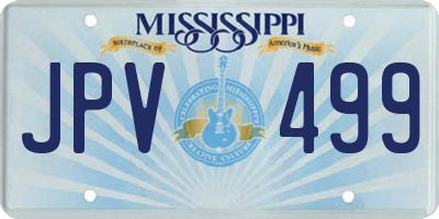 MS license plate JPV499