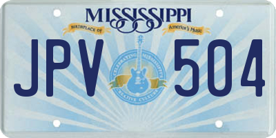 MS license plate JPV504