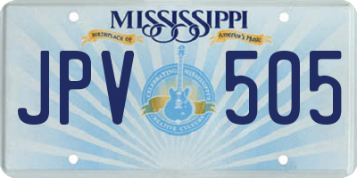 MS license plate JPV505