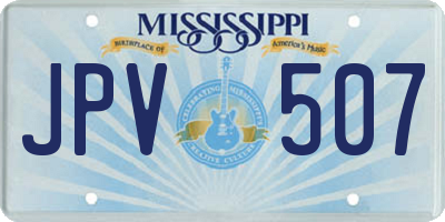 MS license plate JPV507