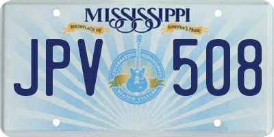 MS license plate JPV508
