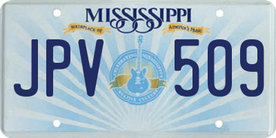MS license plate JPV509