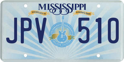 MS license plate JPV510