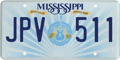 MS license plate JPV511
