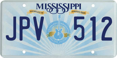MS license plate JPV512