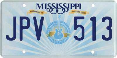 MS license plate JPV513