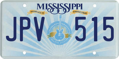 MS license plate JPV515