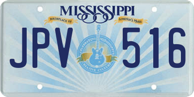 MS license plate JPV516