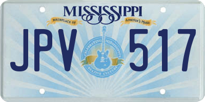 MS license plate JPV517