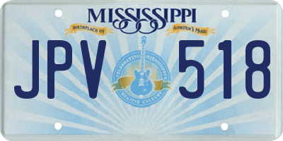MS license plate JPV518