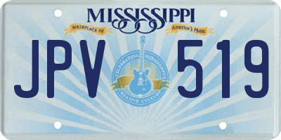 MS license plate JPV519