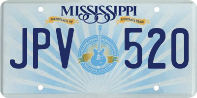 MS license plate JPV520