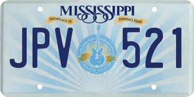 MS license plate JPV521