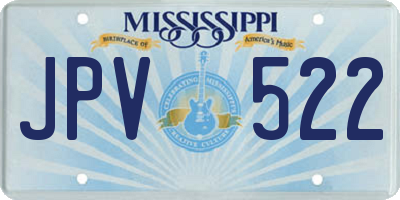 MS license plate JPV522