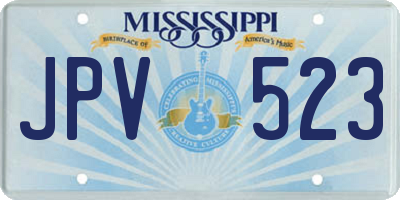 MS license plate JPV523