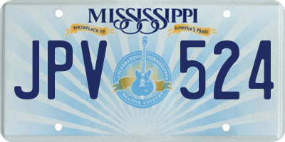 MS license plate JPV524