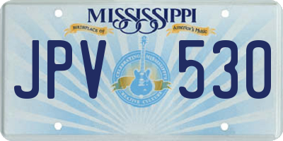 MS license plate JPV530