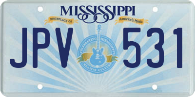 MS license plate JPV531