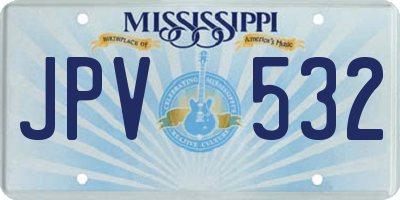 MS license plate JPV532