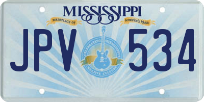 MS license plate JPV534