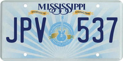 MS license plate JPV537