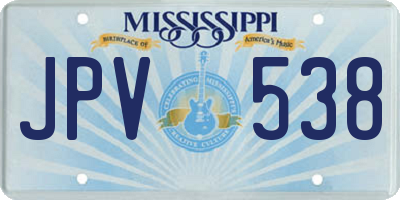 MS license plate JPV538