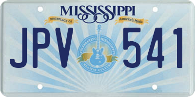 MS license plate JPV541