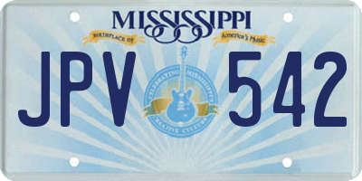 MS license plate JPV542