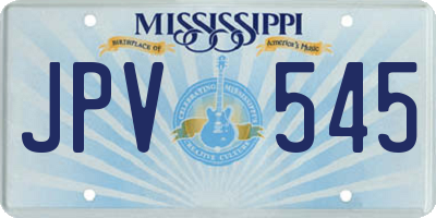 MS license plate JPV545