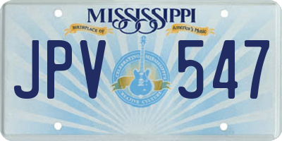 MS license plate JPV547