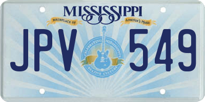 MS license plate JPV549