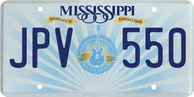 MS license plate JPV550