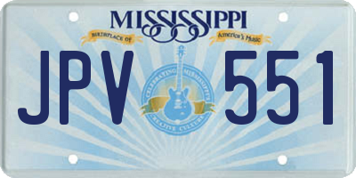 MS license plate JPV551